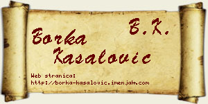 Borka Kasalović vizit kartica